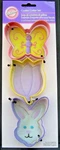 3 Wilton Spring Metal Cookie Cutters Pink Butterfly Yellow Tulip Purple Bunny. Fixed Price $5.99.
