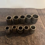 1920-1930'S Bonney Forge & Tool Works 10 Pc Drive Socket Set 1/2"-1". Fixed Price $49.95.