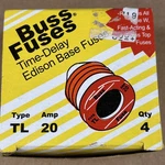 Box Of 4 Bussmann TL-20 Amp 125V Time Delay Edison Base Fuses--new. Fixed Price $13.99.