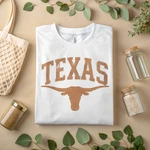 Texas Longhorn T-shirt Vintage Distressed Western Cowboy Tee A204. Fixed Price $12.99.