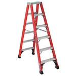 Louisville FM1406HD Ft Fiberglass Twin Stepladder, 375 Lb Capacity. Fixed Price $233.99.
