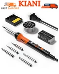 60W Adjustable Temperature Soldering Iron Kit 9-IN-1 With 5 Tips, Wire. Fixed Price $19.99.