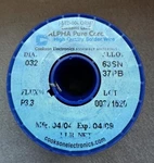 Alpha Pure Core 63 Sn 37 Pb Wire Solder - .032" Diameter P3.3 Flux 1 Pound. Fixed Price $25.00.