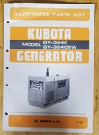 Kubota GV-3240SW Diesel Generator Illustrated Parts List Manual. Fixed Price $10.00.