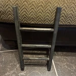 Gray Primitive Ladder 3 Step Wooden Decor Adjustable Farm Cottage Core. Fixed Price $24.49.