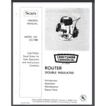 Craftsman 32765 Pin Router Attachment Owner Manual For Radial Arm Saw (1983). Fixed Price $10.95.