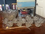 Anchor Hocking Arlington Punch Bowl, Ladle, & Cups Complete Set Box. Fixed Price $44.99.