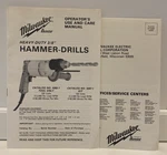 Vintage Milwaukee Heavy-duty 3/8" Hammer Drills Operator's Use And Care Manual. Fixed Price $9.99.