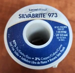 Lucas Milhaupt Silvabrite 973 Lead Free Solder Roll 1LB 1/8" 97% Tin 3% Copper. Fixed Price $39.95.